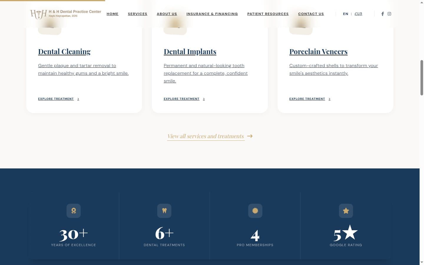 Rediseño completo de H&H Dental · H&H Dental Center (1)