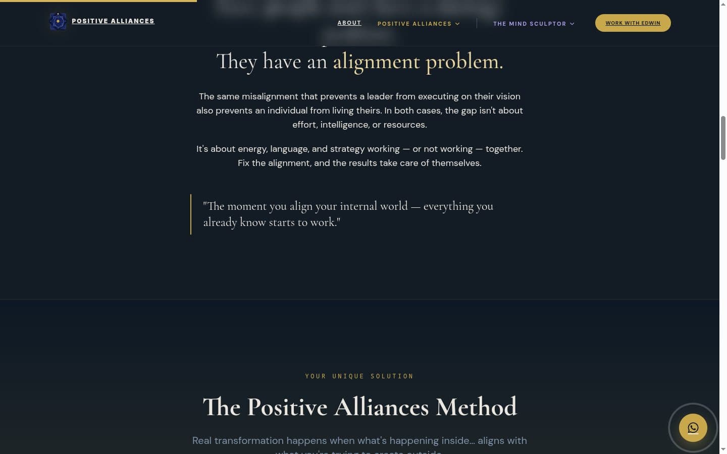 A website that evolves with the business · Positive Alliances (2)
