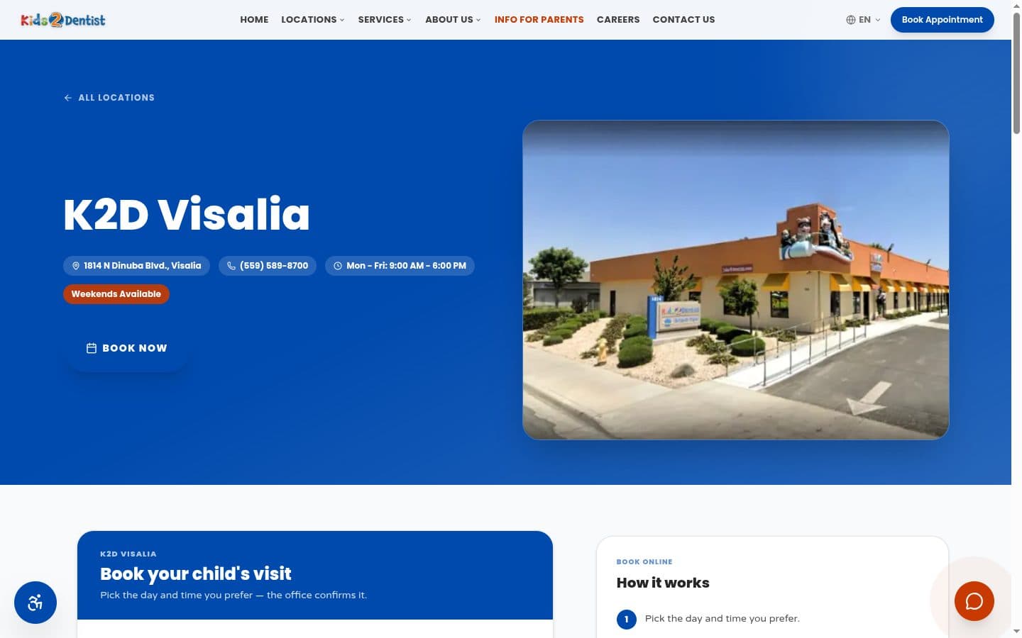 Citas web directo a la agenda real · Kids2Dentist