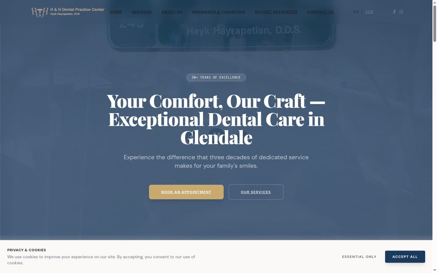 Rediseño completo de H&H Dental · H&H Dental Center